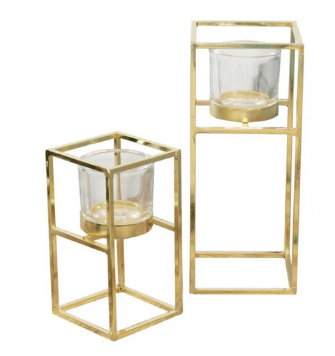2 Piece Metal Tealight Set