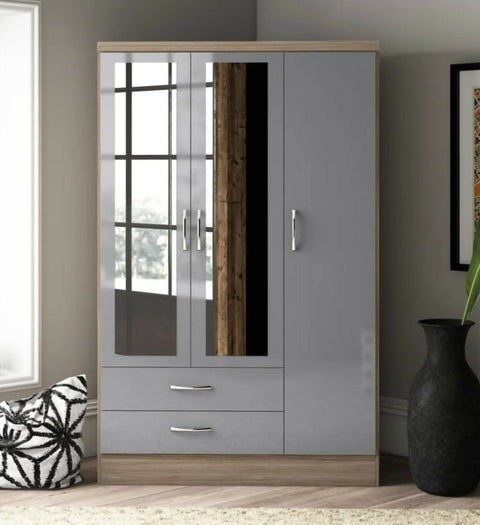 3 Door Wood Wardrobe